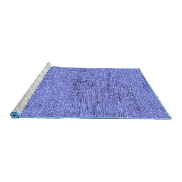 Sideview of Machine Washable Abstract Blue Modern Rug, wshabs95blu