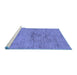 Sideview of Machine Washable Abstract Blue Modern Rug, wshabs95blu