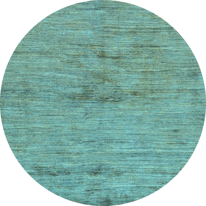 Round Machine Washable Abstract Light Blue Modern Rug, wshabs95lblu
