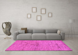 Machine Washable Abstract Pink Modern Rug in a Living Room, wshabs95pnk