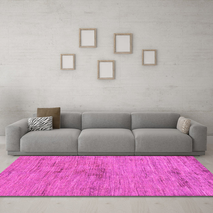 Machine Washable Abstract Pink Modern Rug in a Living Room, wshabs95pnk
