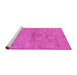 Sideview of Machine Washable Abstract Pink Modern Rug, wshabs95pnk