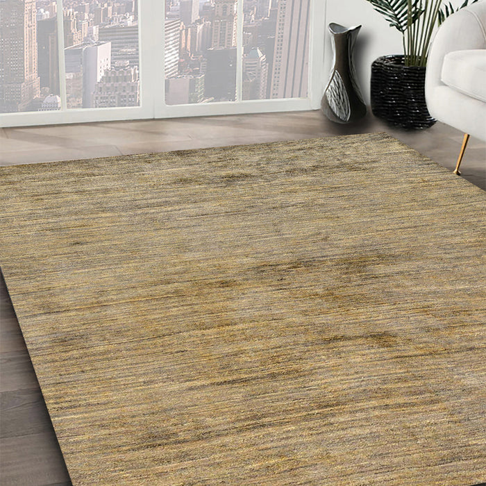 Abstract Dark Gold Brown Modern Rug in Family Room, abs95