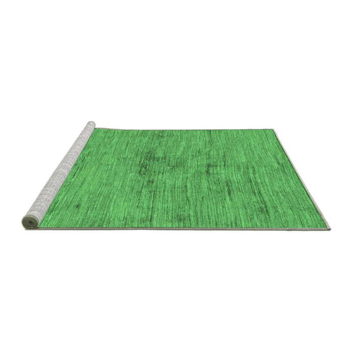 Sideview of Machine Washable Abstract Emerald Green Modern Area Rugs, wshabs95emgrn