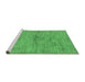 Sideview of Machine Washable Abstract Emerald Green Modern Area Rugs, wshabs95emgrn