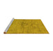 Sideview of Machine Washable Abstract Yellow Modern Rug, wshabs95yw