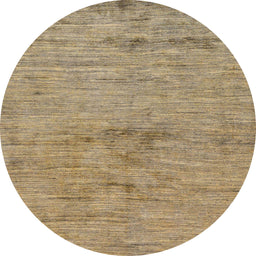 Round Abstract Dark Gold Brown Modern Rug, abs95