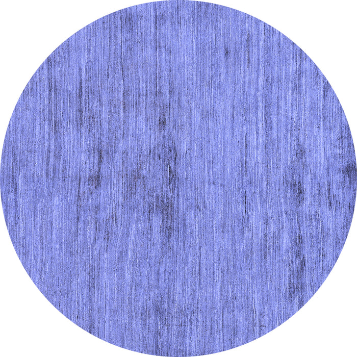 Round Machine Washable Abstract Blue Modern Rug, wshabs95blu