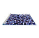 Sideview of Machine Washable Abstract Blue Modern Rug, wshabs960blu