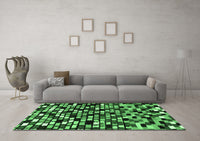 Machine Washable Abstract Emerald Green Modern Rug, wshabs960emgrn