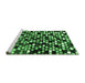 Sideview of Machine Washable Abstract Emerald Green Modern Area Rugs, wshabs960emgrn