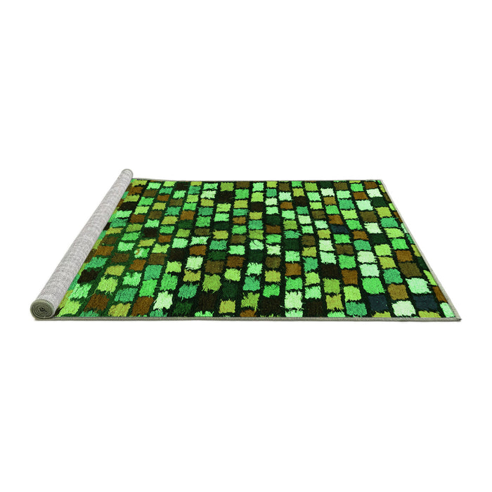 Sideview of Machine Washable Abstract Green Modern Area Rugs, wshabs960grn