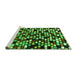 Sideview of Machine Washable Abstract Green Modern Area Rugs, wshabs960grn