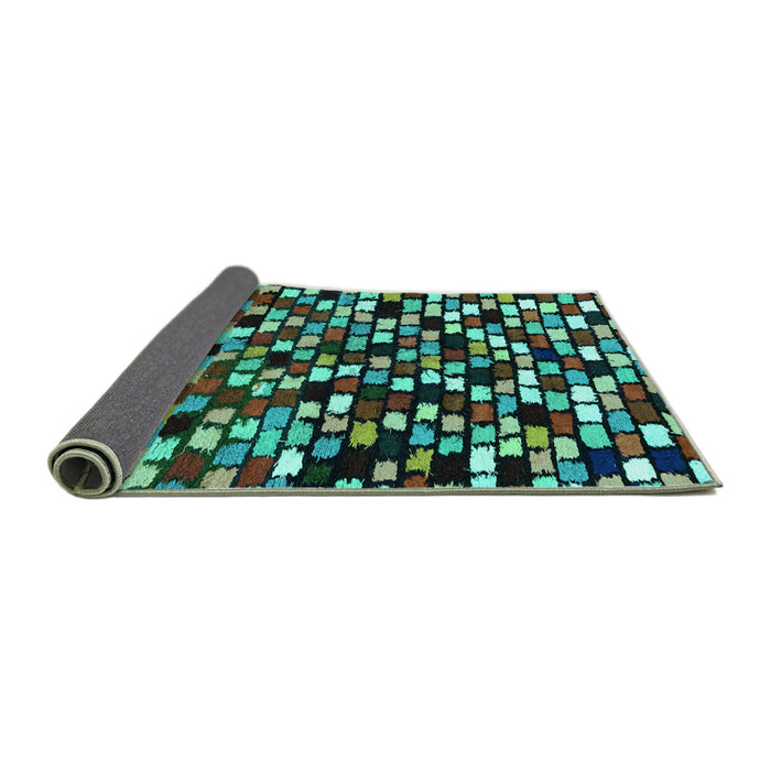 Sideview of Abstract Turquoise Modern Rug, abs960turq
