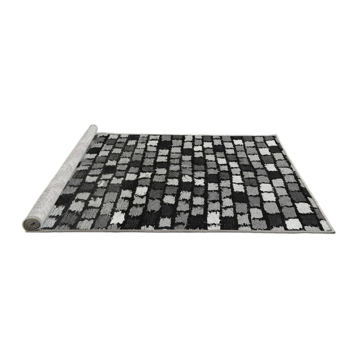 Sideview of Machine Washable Abstract Gray Modern Rug, wshabs960gry
