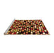 Sideview of Machine Washable Abstract Orange Modern Area Rugs, wshabs960org