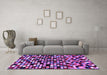 Machine Washable Abstract Purple Modern Area Rugs in a Living Room, wshabs960pur