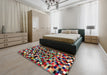 Abstract Red Modern Rug in a Bedroom, abs960