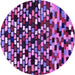 Round Machine Washable Abstract Purple Modern Area Rugs, wshabs960pur