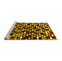 Sideview of Machine Washable Abstract Yellow Modern Rug, wshabs960yw