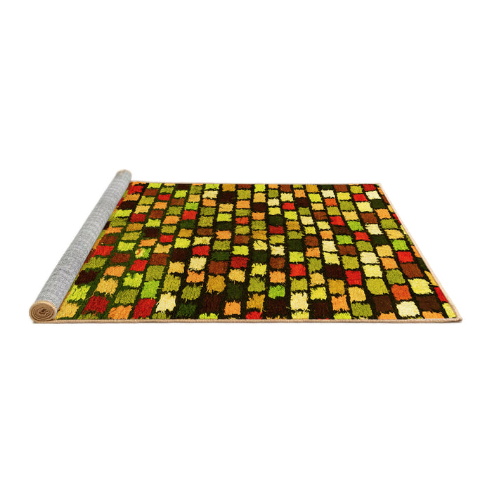 Sideview of Machine Washable Abstract Yellow Modern Rug, wshabs960yw