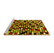 Sideview of Machine Washable Abstract Yellow Modern Rug, wshabs960yw