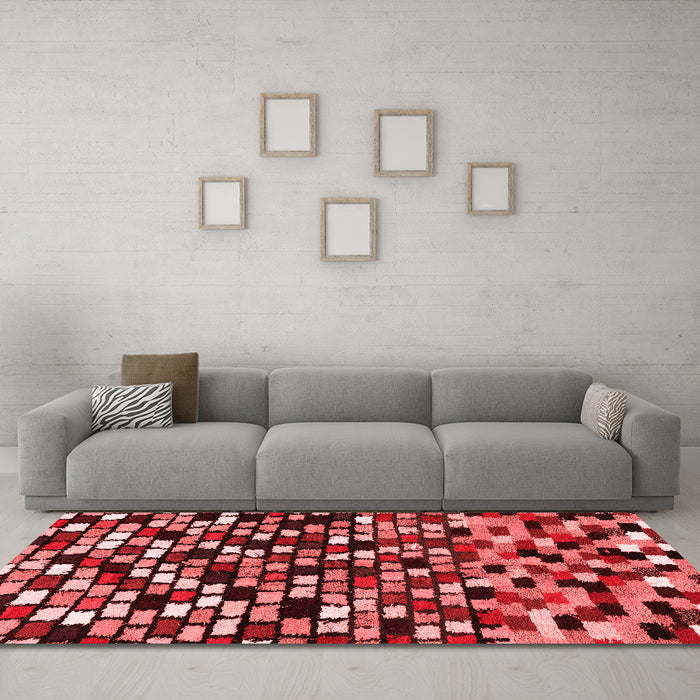 Modern Red Washable Rugs