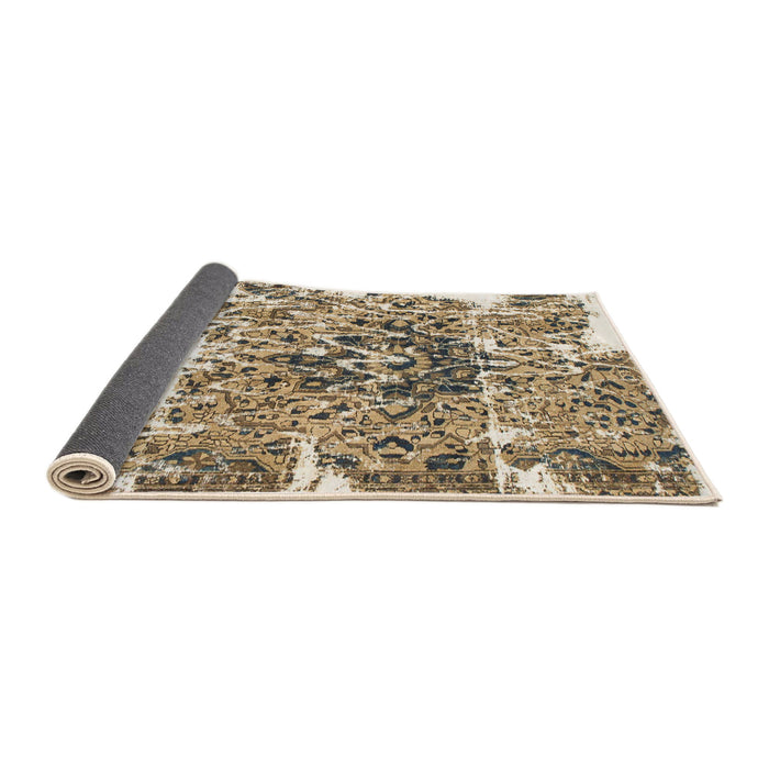 Sideview of Abstract Brown Modern Rug, abs961