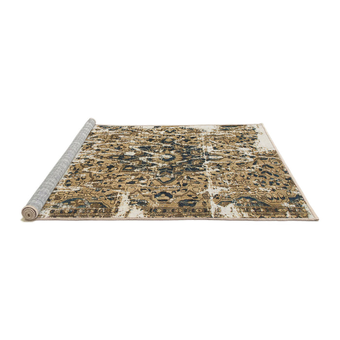 Sideview of Machine Washable Abstract Brown Rug, wshabs961