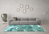 Machine Washable Abstract Light Blue Modern Rug, wshabs961lblu