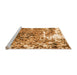 Sideview of Machine Washable Abstract Orange Modern Area Rugs, wshabs961org