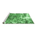 Sideview of Machine Washable Abstract Emerald Green Modern Area Rugs, wshabs961emgrn