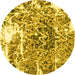 Round Abstract Yellow Modern Rug, abs961yw