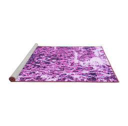 Sideview of Machine Washable Abstract Purple Modern Area Rugs, wshabs961pur