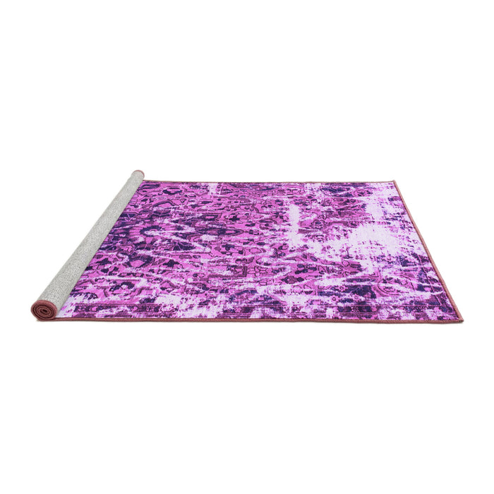 Sideview of Machine Washable Abstract Purple Modern Area Rugs, wshabs961pur