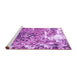 Sideview of Machine Washable Abstract Purple Modern Area Rugs, wshabs961pur