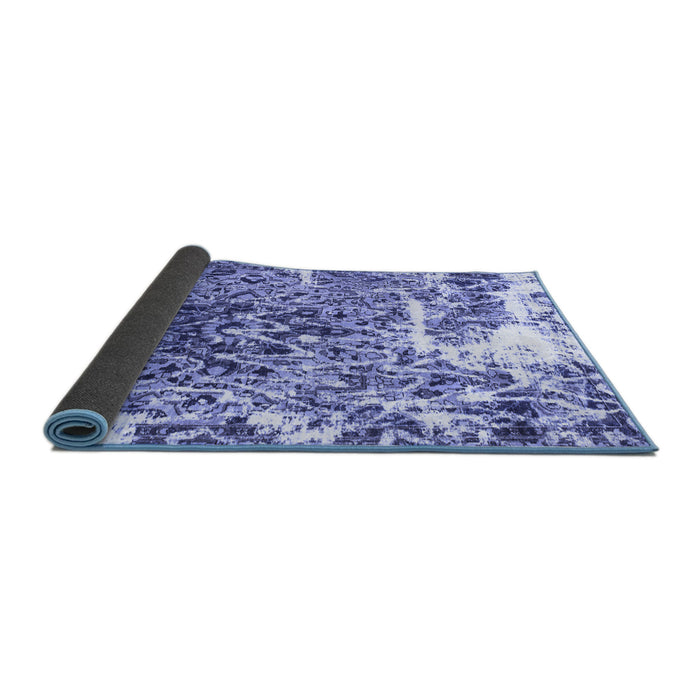 Sideview of Abstract Blue Modern Rug, abs961blu