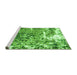 Sideview of Machine Washable Abstract Green Modern Area Rugs, wshabs961grn