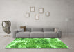 Machine Washable Abstract Green Modern Area Rugs in a Living Room,, wshabs961grn