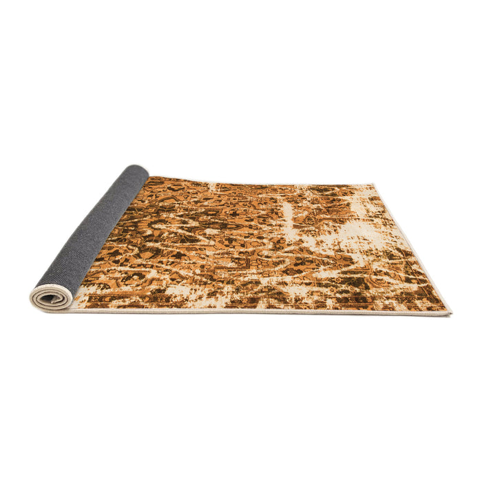 Sideview of Abstract Orange Modern Rug, abs961org