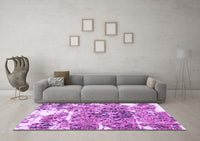 Machine Washable Abstract Purple Modern Rug, wshabs961pur