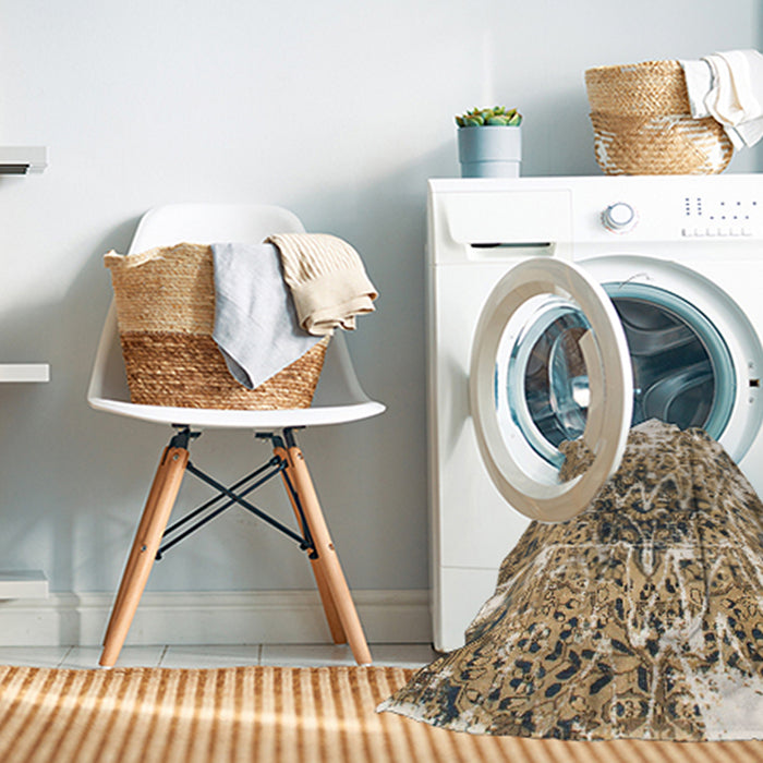 Machine Washable Abstract Brown Rug in a Washing Machine, wshabs961