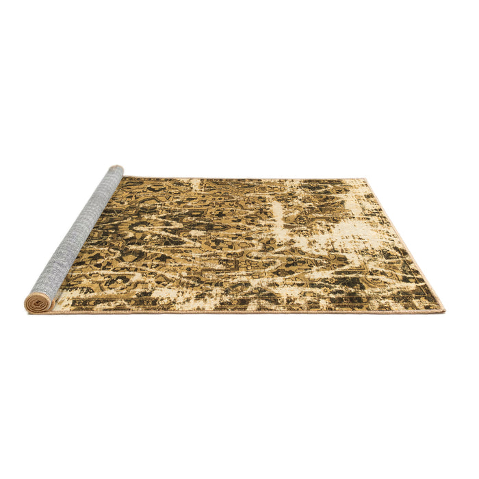 Sideview of Machine Washable Abstract Brown Modern Rug, wshabs961brn