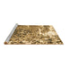 Sideview of Machine Washable Abstract Brown Modern Rug, wshabs961brn