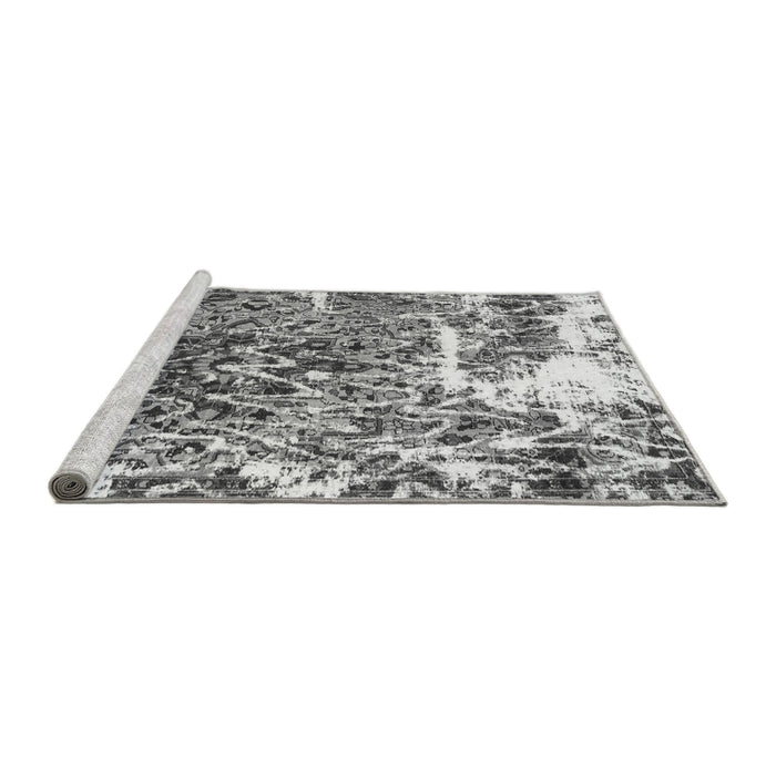 Sideview of Machine Washable Abstract Gray Modern Rug, wshabs961gry