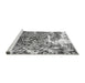 Sideview of Machine Washable Abstract Gray Modern Rug, wshabs961gry