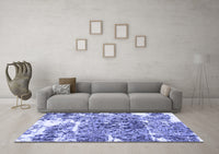 Machine Washable Abstract Blue Modern Rug, wshabs961blu