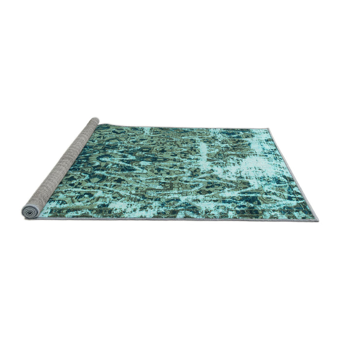 Sideview of Machine Washable Abstract Light Blue Modern Rug, wshabs961lblu