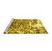 Sideview of Machine Washable Abstract Yellow Modern Rug, wshabs961yw