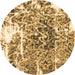 Round Abstract Brown Modern Rug, abs961brn